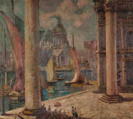 Appraisal: Armando Mundo Califano Italian - View of Venice oil on