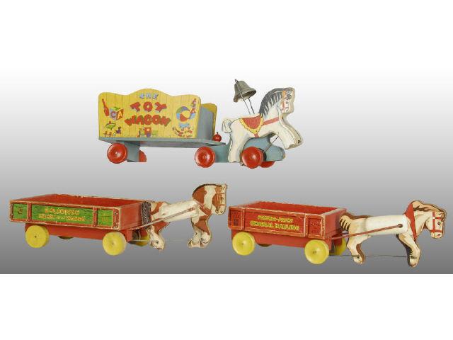 Appraisal: Lot of Fisher-Price Horse-Drawn Wagon Toys Description Circa Includes General