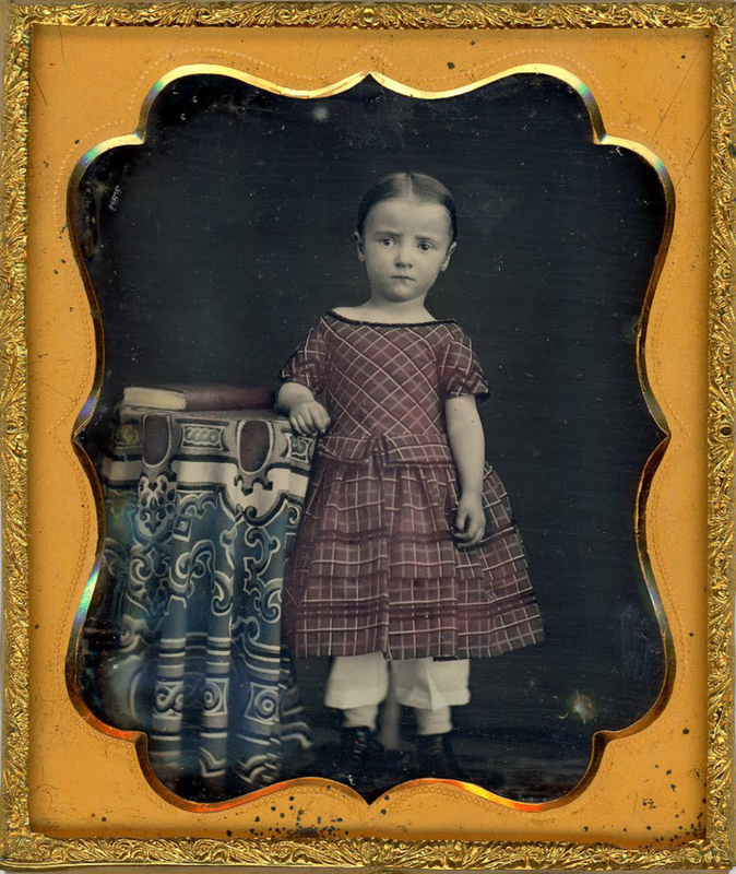 Appraisal: GIRL RESPLENDENT RED DRESS DAGUERREOTYPE Sixth plate size The red