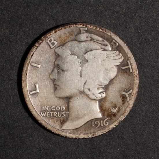 Appraisal: United States Mercury type silver dime -D VG- Estimate -