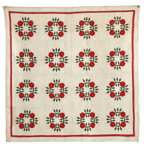 Appraisal: APPLIQUE QUILT Probably Pennsylvania or Midwest mid th century solid