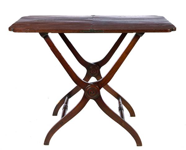 Appraisal: A Regency mahogany folding coaching table height in width in