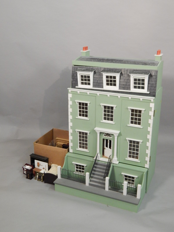 Appraisal: A modern Georgian style dolls' house with wiring for electric