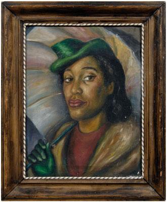 Appraisal: WPA era American painting portrait of a black woman with