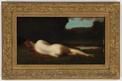 Appraisal: JEAN-JACQUES HENNER French - Nude in a Landscape oil on