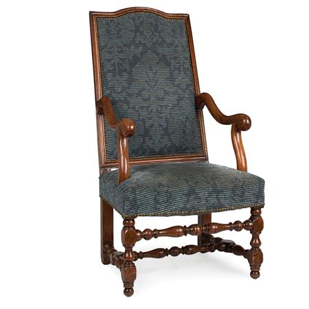 Appraisal: Continental Baroque Walnut Armchair Estimate -