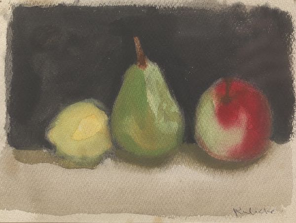 Appraisal: ROBERT KULICKE AMERICAN - x Still life with fruit Watercolor