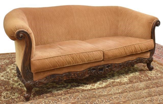 Appraisal: Henredon sofa late th c in quilted upholstery two seat