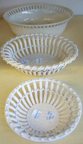 Appraisal: A Wedgwood creamware chestnut basket of oval form with basket