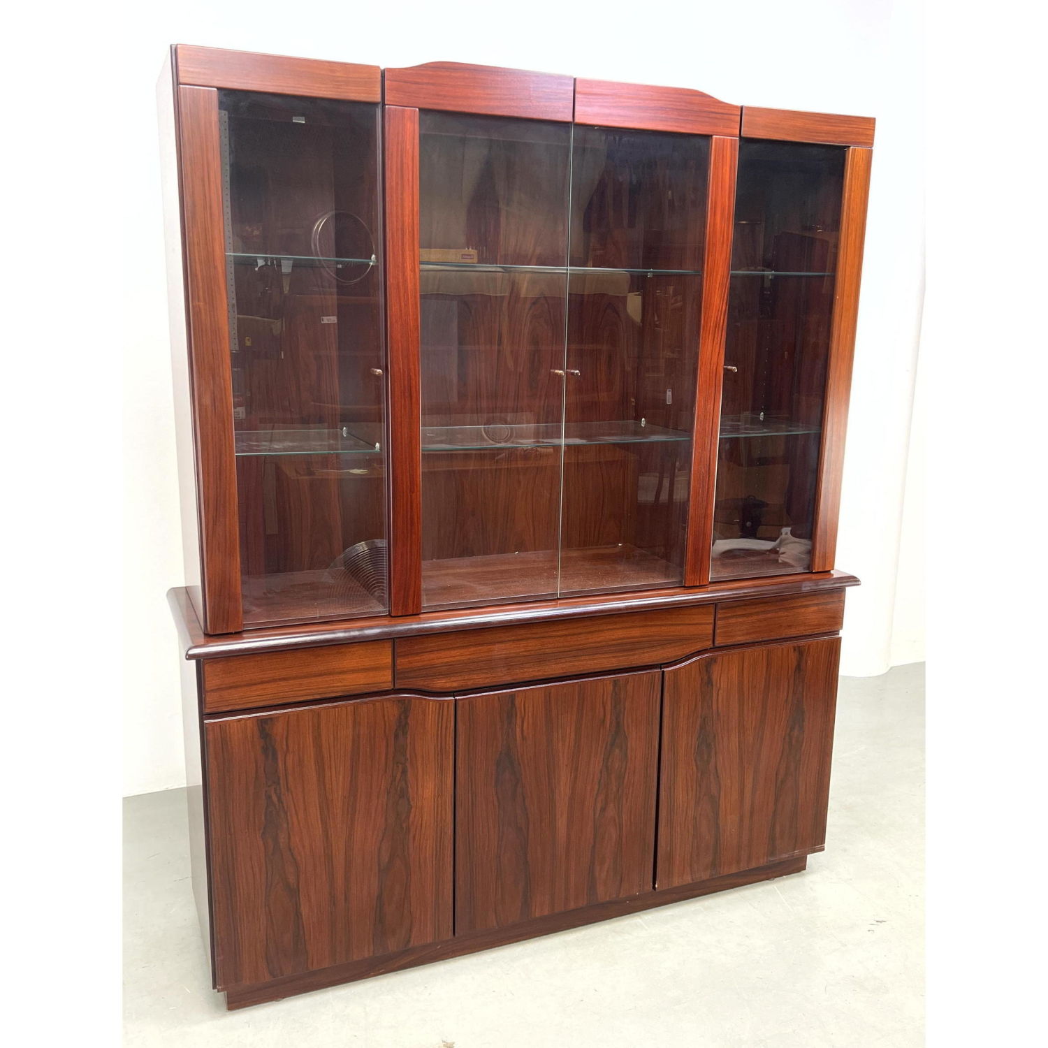 Appraisal: SKOVBY Danish Modern Rosewood Part China Cabinet Credenza Sideboard Cabinet