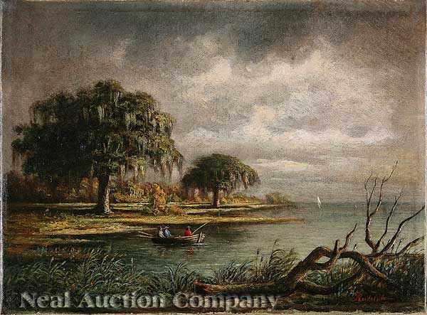 Appraisal: Harold Rudolph American Louisiana - Fishing on the Louisiana Bayou