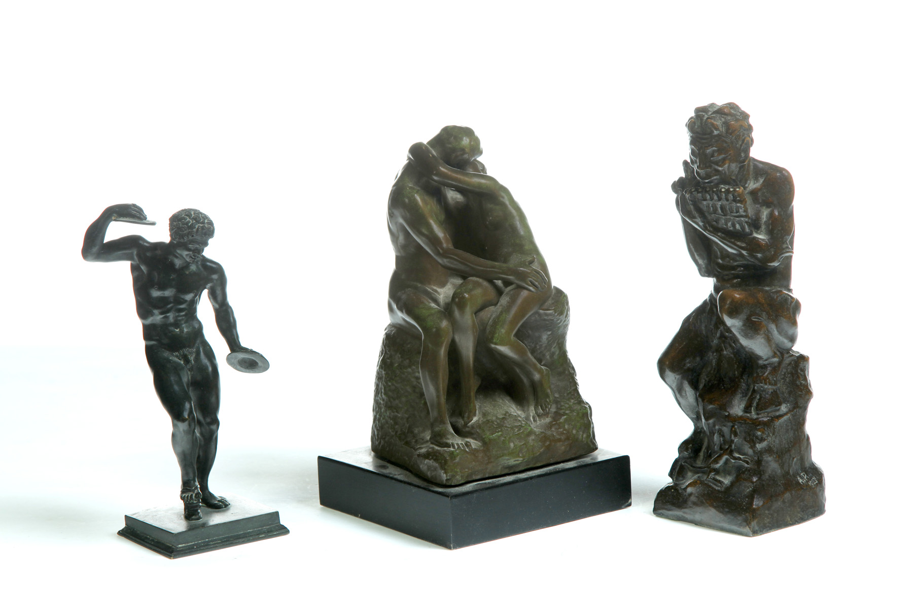 Appraisal: THREE GRAND TOUR BRONZE FIGURES European st quarter- th century