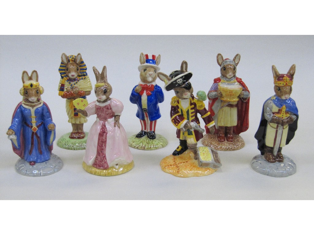 Appraisal: Seven Royal Doulton Bunnykins figures to include Sir Galahad Queen