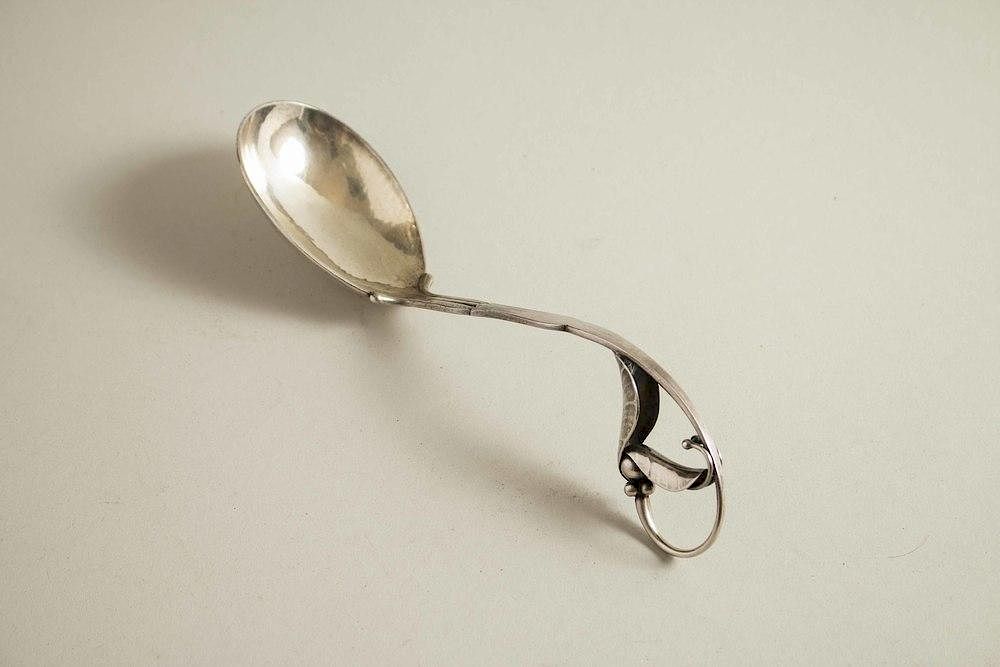 Appraisal: Georg Jensen Sterling Serving Spoon Georg Jensen sterling silver serving