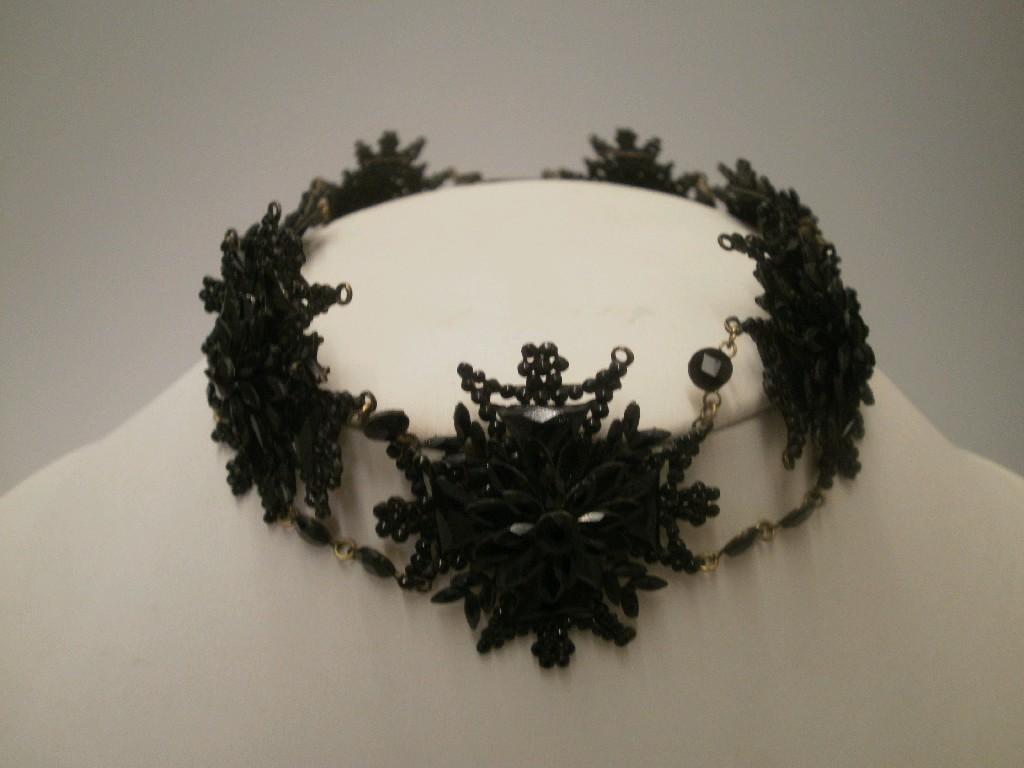 Appraisal: A Victorian choker style conversion necklace of French jet panels