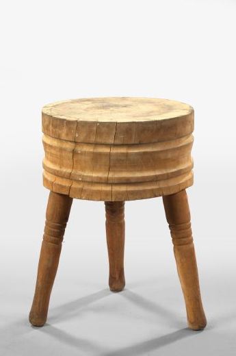 Appraisal: American Rock Maple Circular Butcher's Block ca the thick top