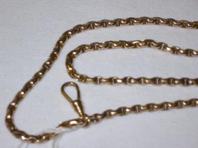 Appraisal: A VICTORIAN GOLD MUFF CHAIN the oval links with later