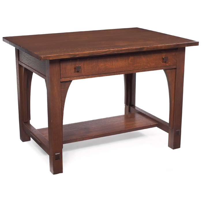 Appraisal: Limbert library table rectangular top over a single drawer with