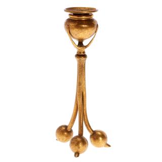 Appraisal: Tiffany Studios gilt bronze candlestick Tiffany Studios gilt bronze candlestick