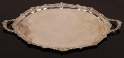 Appraisal: A George III silver tray William Frisbee London of twin-handled