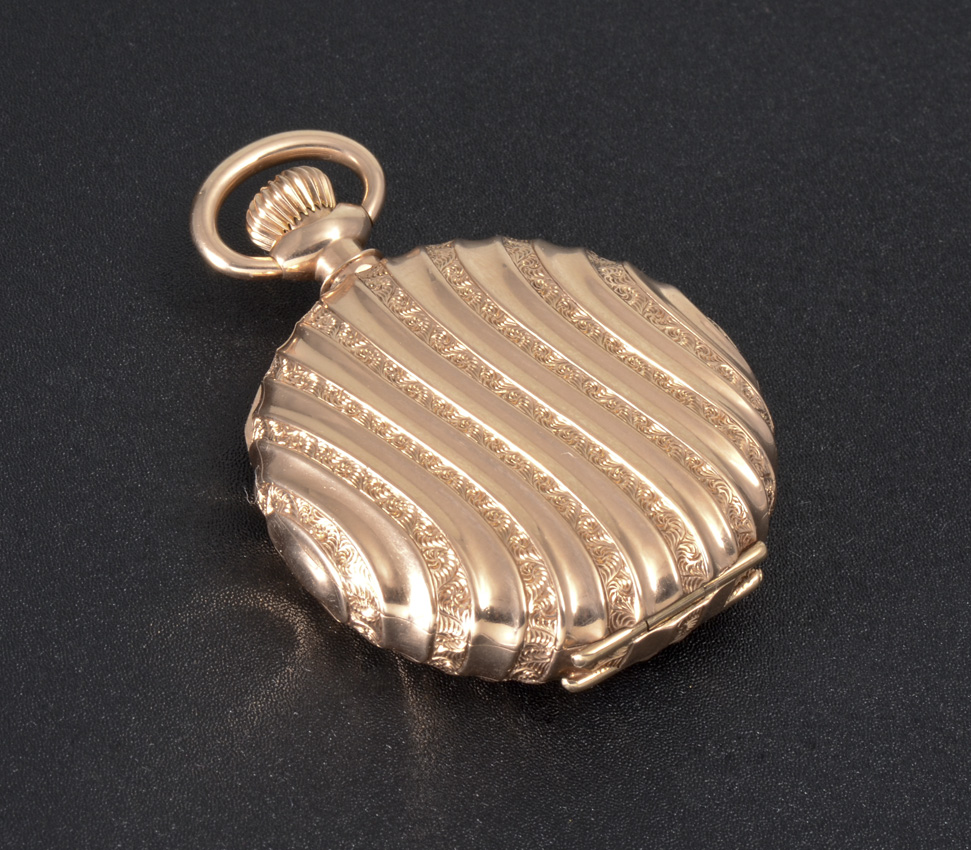 Appraisal: K ROSE GOLD ELGIN HUNTER CASE POCKET WATCH Circa size