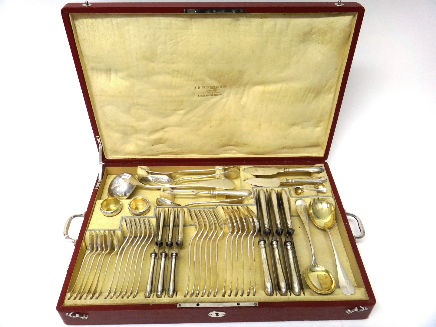 Appraisal: An Austrian Standard canteen of table flatware comprising six large