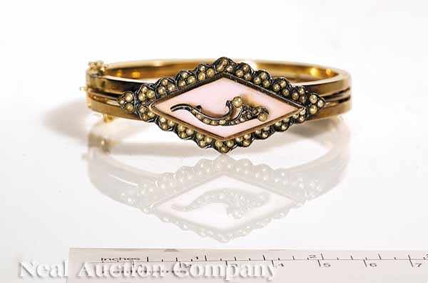 Appraisal: A French kt Rose Gold Silver Coral and Half Pearl