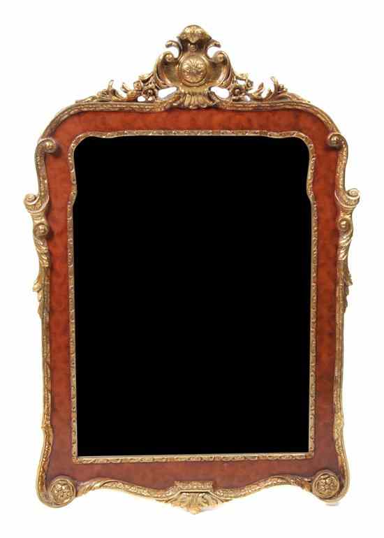 Appraisal: A George II Style Parcel Gilt Mirror having a plume