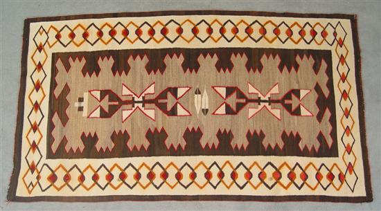 Appraisal: Navajo Rug Mid th Century Shades of brown tan red