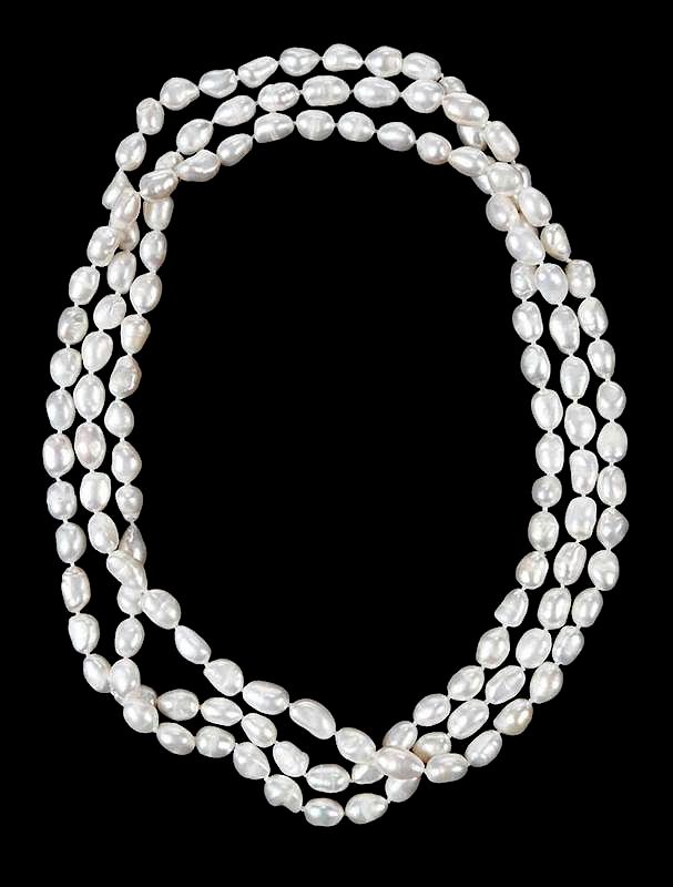 Appraisal: Long Strand Baroque Pearl Necklace knotted pearls approx x mm