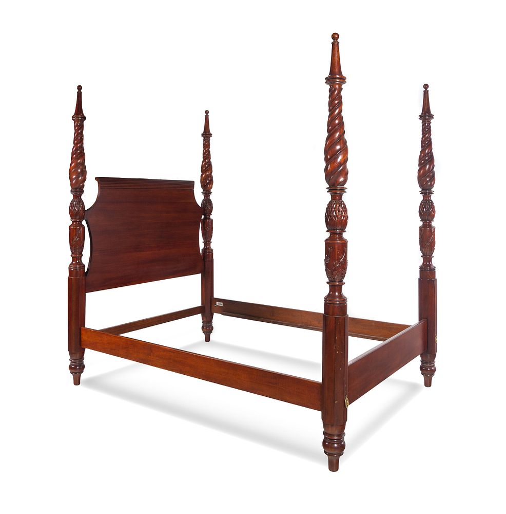 Appraisal: A Renaissance Revival Carved Mahogany Four-Post Bed by Henredon A