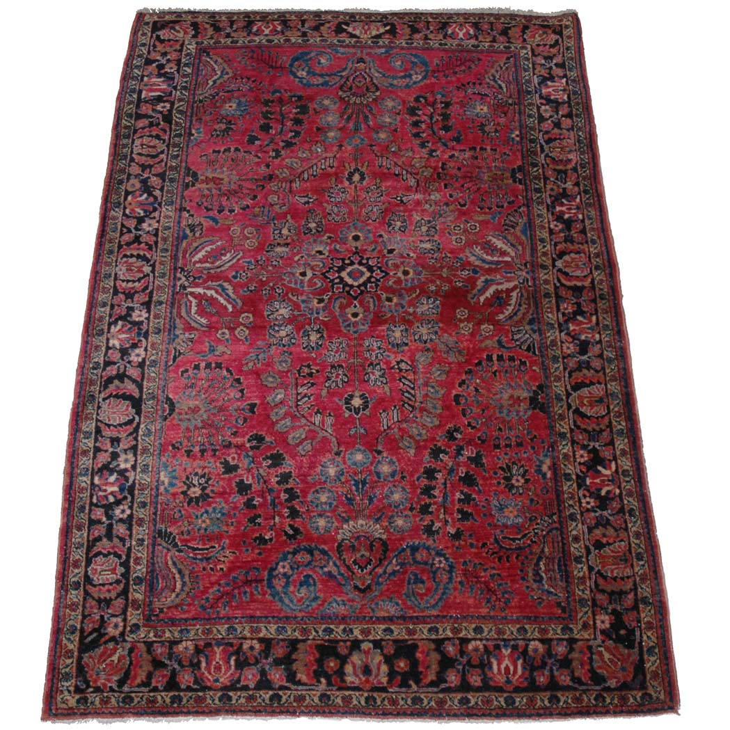 Appraisal: Sarouk Rug North Persia circa The central rosette flanked by