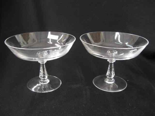 Appraisal: Pair of Val St Lambert Crystal Compotes pedestal bases -