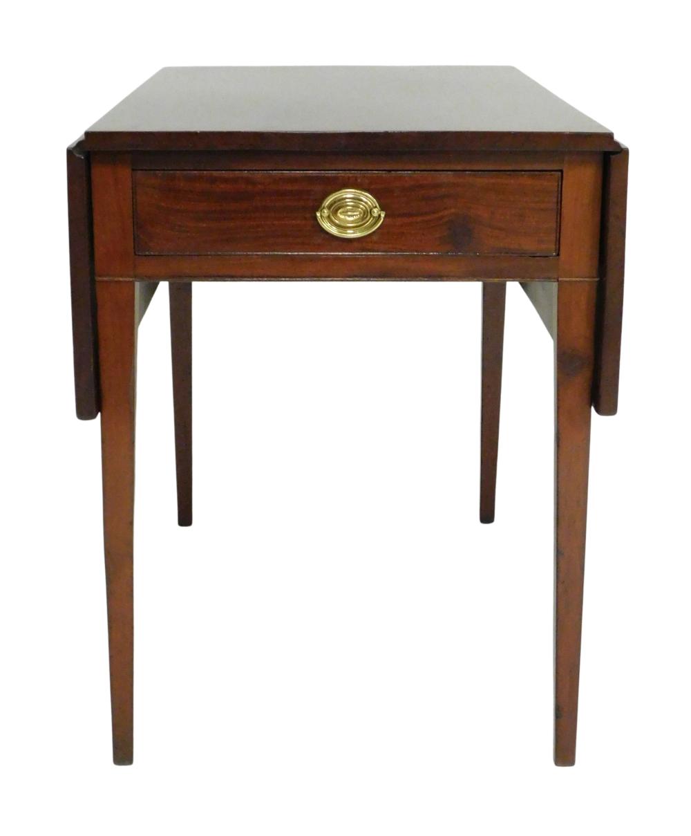 Appraisal: PEMBROKE TABLE TH C HEPPLEWHITE MAHOGANY SINGLE BOARD TOP WITH