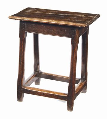 Appraisal: A Charles II oak joined stool the moulded edge top