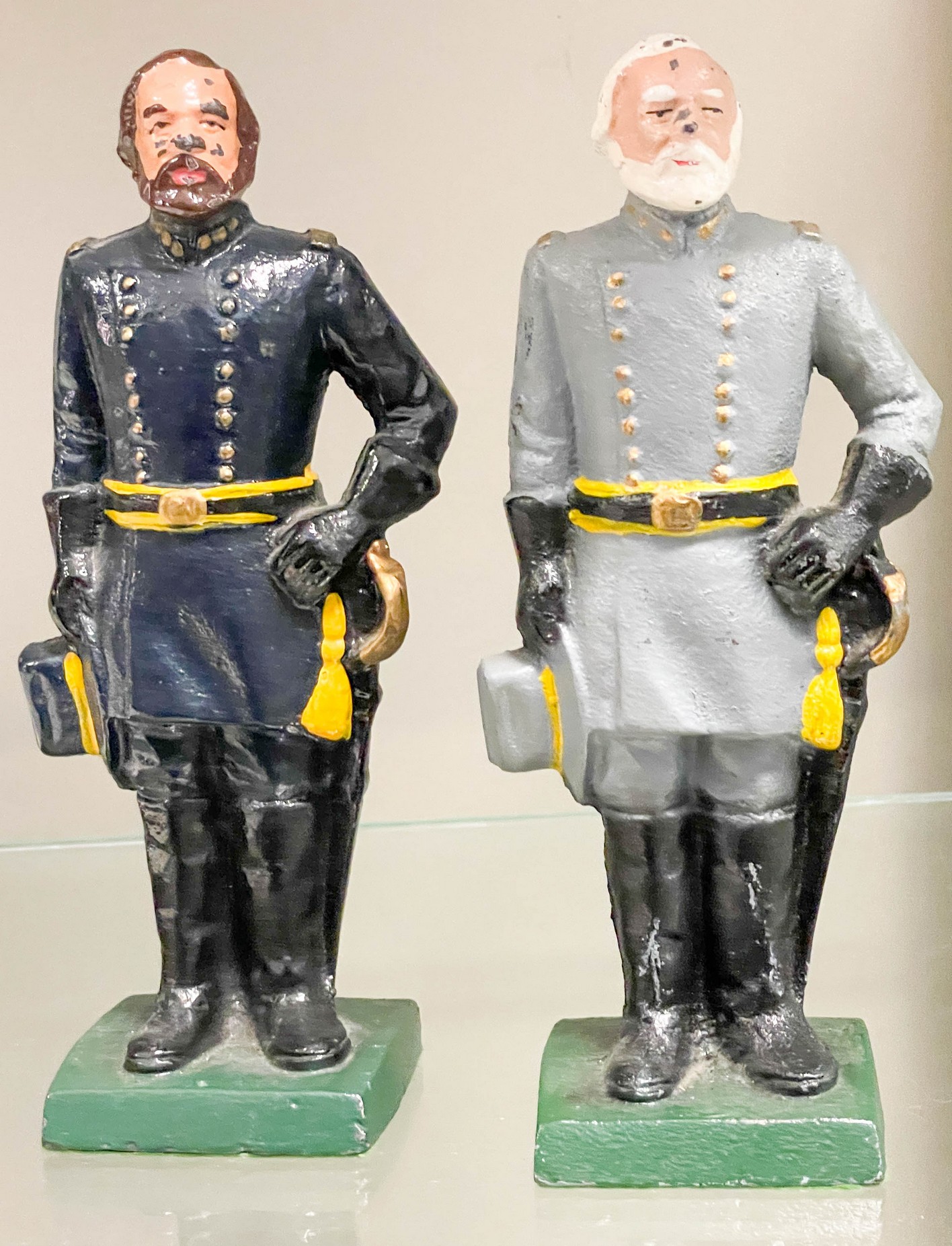 Appraisal: Pair of painted cast iron General Grant and General Lee