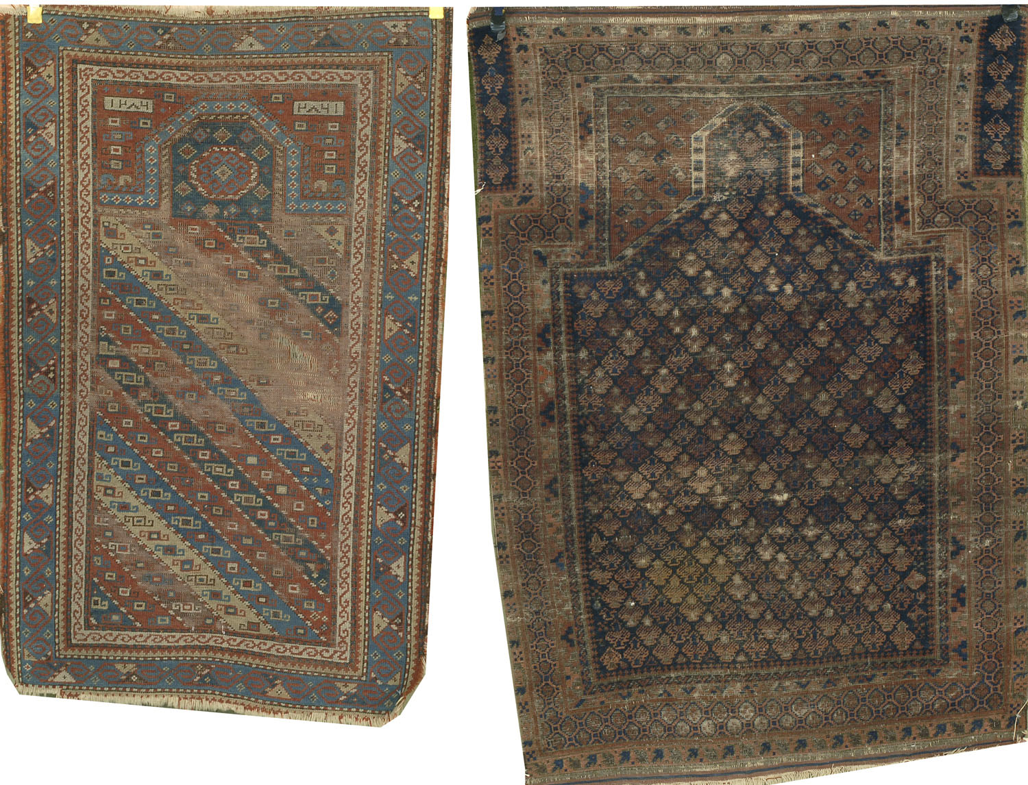 Appraisal: TWO ORIENTAL RUGS PRAYER RUGS ' x ' each Belouch