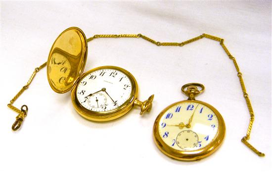 Appraisal: Two gold filled pocket watches one open face one hunting