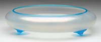 Appraisal: STEUBEN FOOTED VERRE DE SOIE BOWL Iridescent frosted glass with