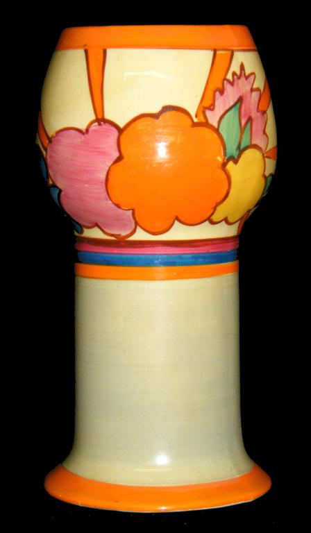 Appraisal: Fruitburst' Bizarre vase shape high rim restored