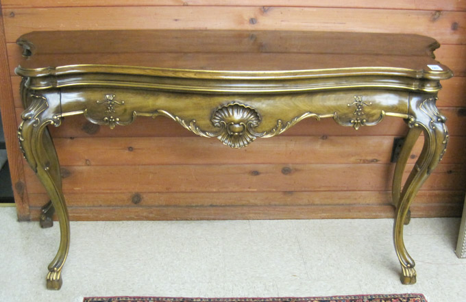 Appraisal: KARGES CONSOLE TABLE Karges Furniture Co Venetian model -X still