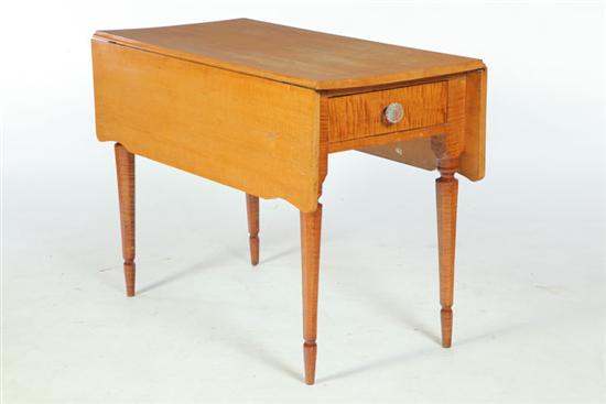 Appraisal: FEDERAL DROP LEAF TABLE American th century curly maple Tapered