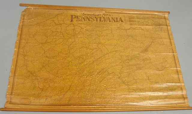 Appraisal: Large hanging map of Pennsylvania The Scarborough Co Boston showing