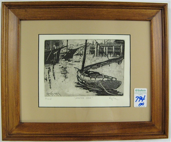 Appraisal: BARRY EUREN TWO ETCHINGS one with aquatint American th century