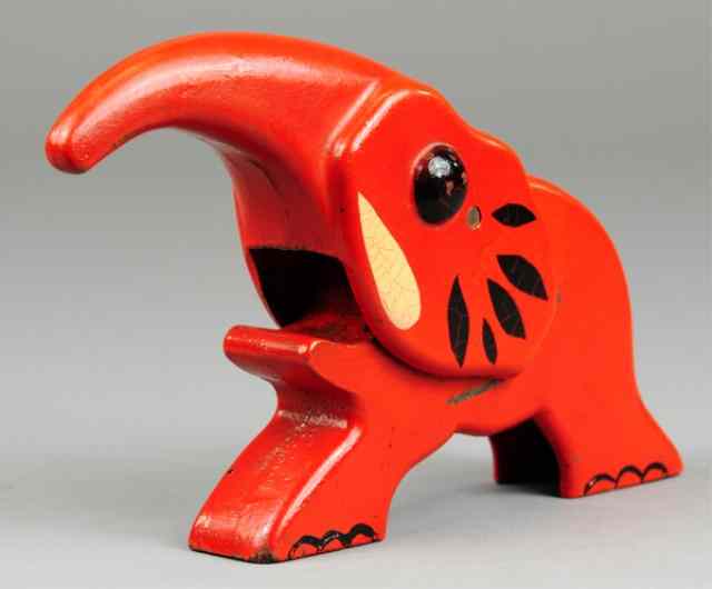 Appraisal: VINDEX ELEPHANT NUT CRACKER C cast iron modernistic figural painted