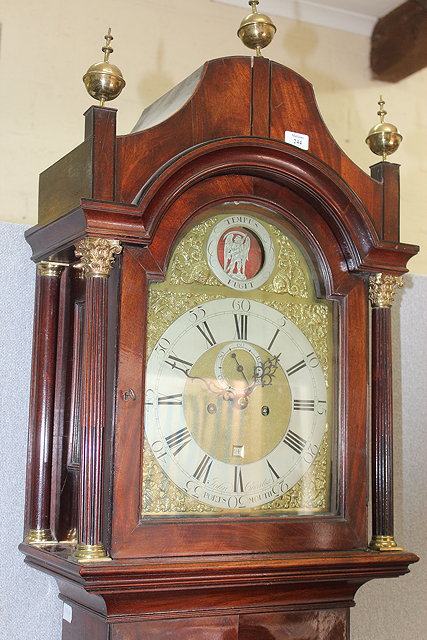 Appraisal: A GEORGE III MAHOGANY EIGHT DAY LONG CASE CLOCK the