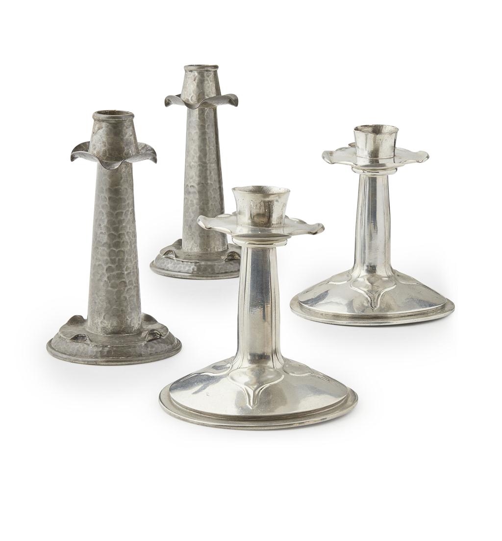 Appraisal: LIBERTY CO LONDON PAIR OF 'TUDRIC' PEWTER CANDLESTICKS CIRCA each