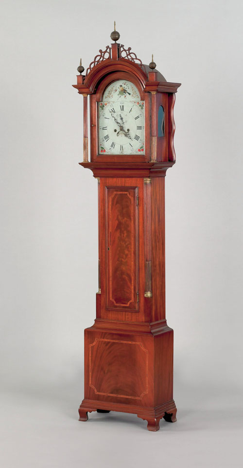 Appraisal: Massachusetts Federal style mahogany tall case clock th c with