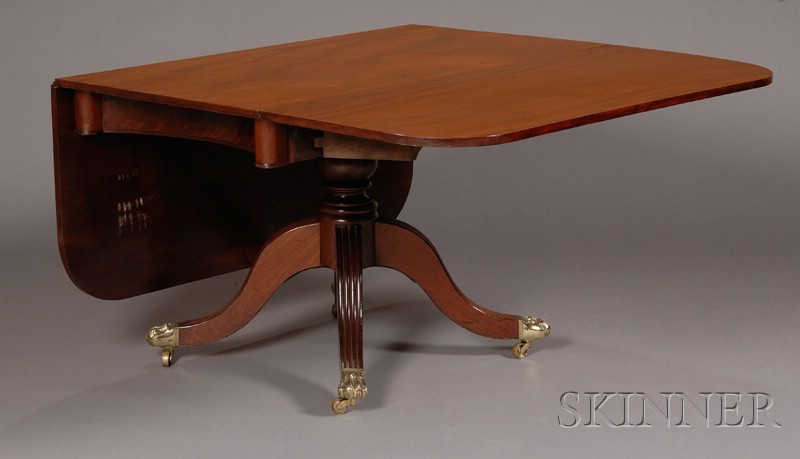 Appraisal: Federal Mahogany Carved Dining Table probably Boston Massachusetts c -