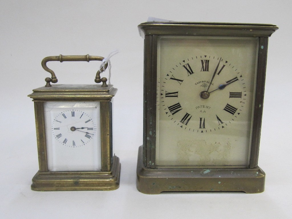 Appraisal: Two brass cased carriage clocks both slight def